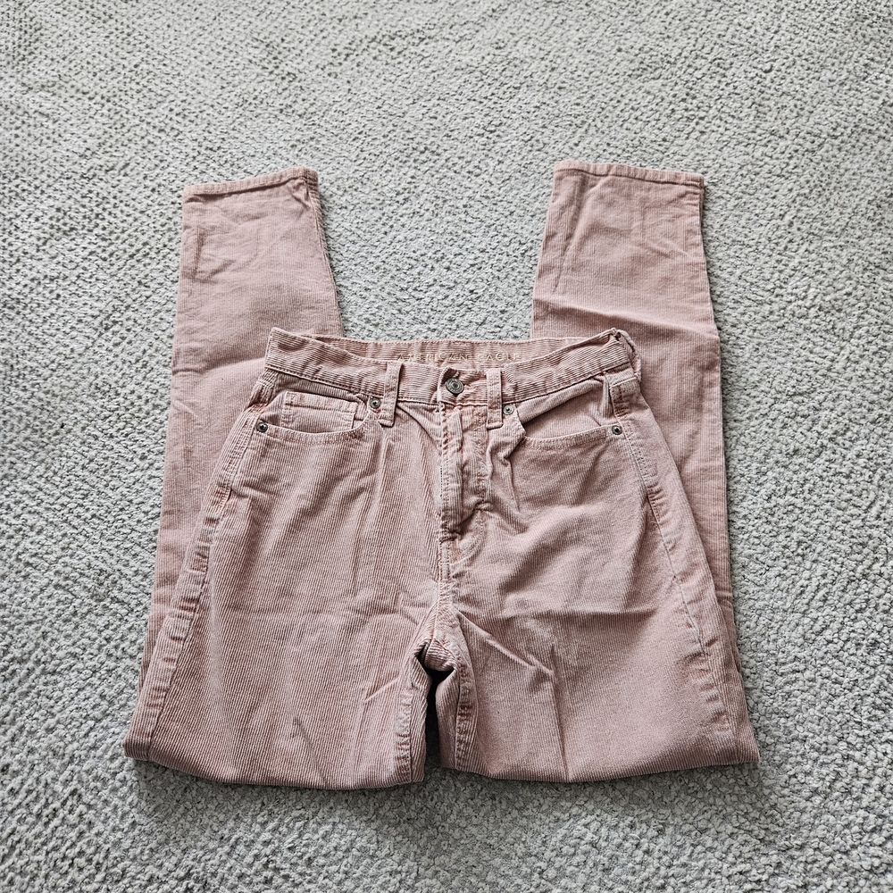 AMERICAN EAGLE Pink Corduroy Pants Cotton Blend 00 Regular AE - Picture 2 of 9